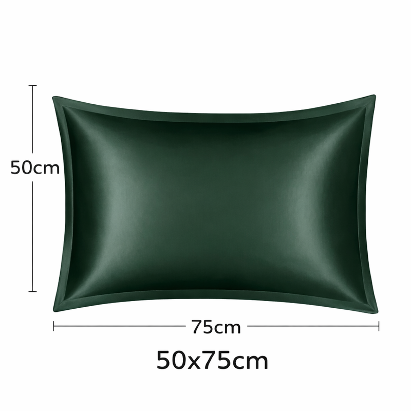 ANYHOUZ Pillowcase 50x75cm Green Pure Real Silk For Comfortable And Relaxing Home Bed