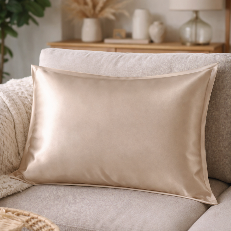 ANYHOUZ Pillowcase 51x66cm Coffee Pure Real Silk For Comfortable And Relaxing Home Bed