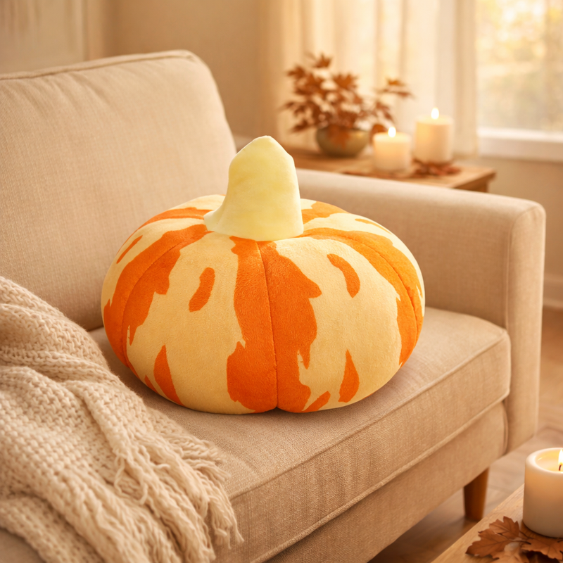 Anypillow Pumpkin Cushion – Soft Plush Yellow Orange Decorative Pillow