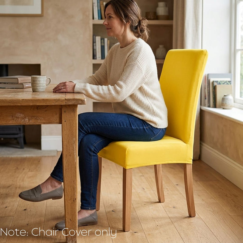 Anyseat Turmeric Velvet Dining Chair Cover – Plush Stretchable Slipcover for Kitchen & Dining Room Chairs