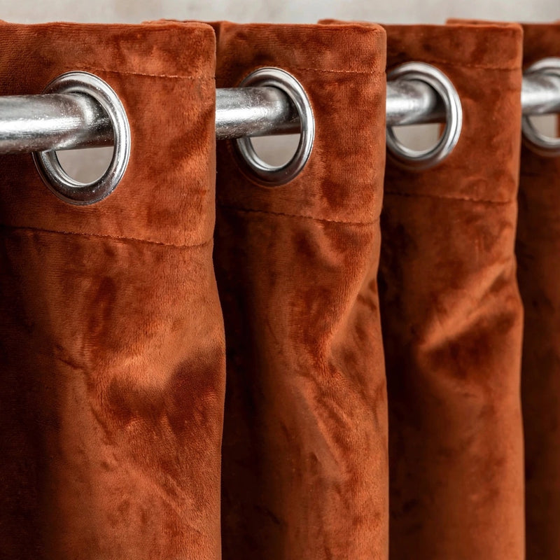 Anydrape Orange Velvet Blackout Curtains – High‑Quality Modern Luxury Drapes for Living Room, Bedroom & Dining Windows