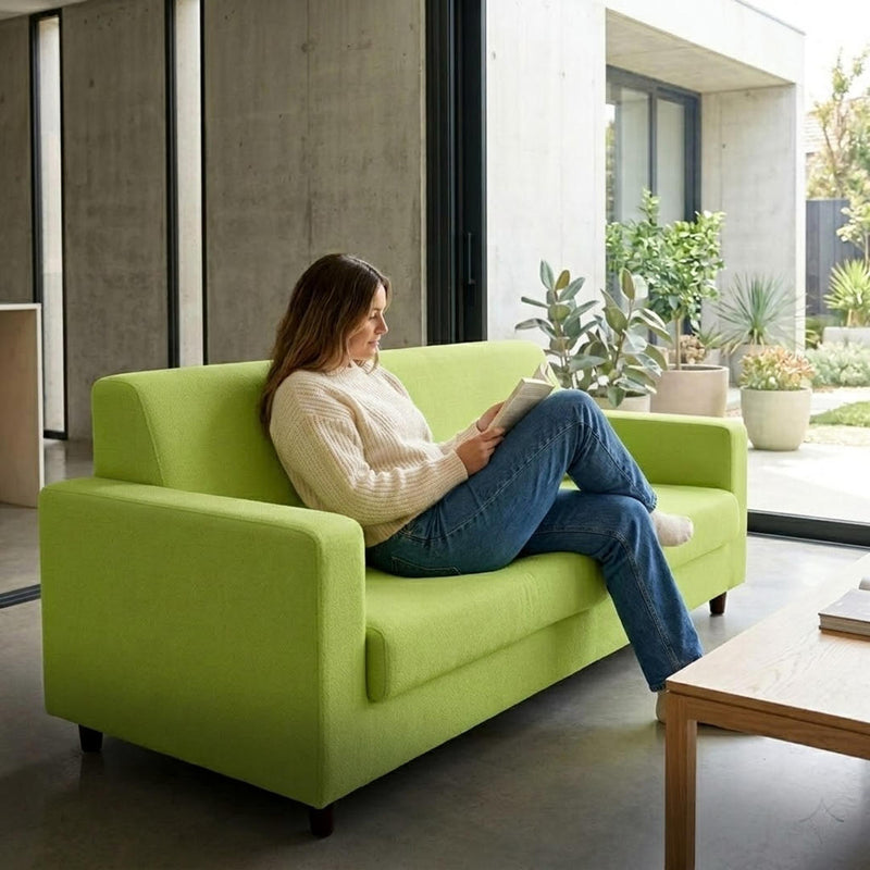 Anyhouz 3 Seater Sofa Cover Plain Apple Green Style and Protection For Living Room Sofa Chair Elastic Stretchable Slipcover