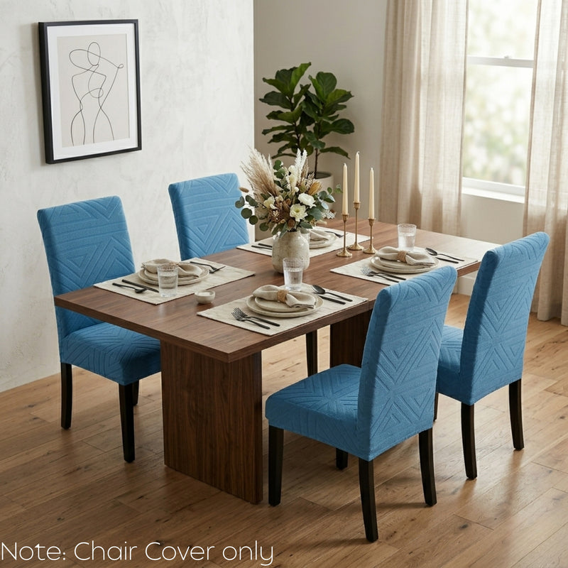 Anyseat Blue Triangular Design Chair Cover – Elastic Anti‑Dirt Design for Dining, Kitchen, Wedding, Hotel & Banquet Use