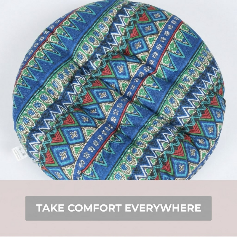 Anypillow Blue Seat Cushion – Bohemian Print Design