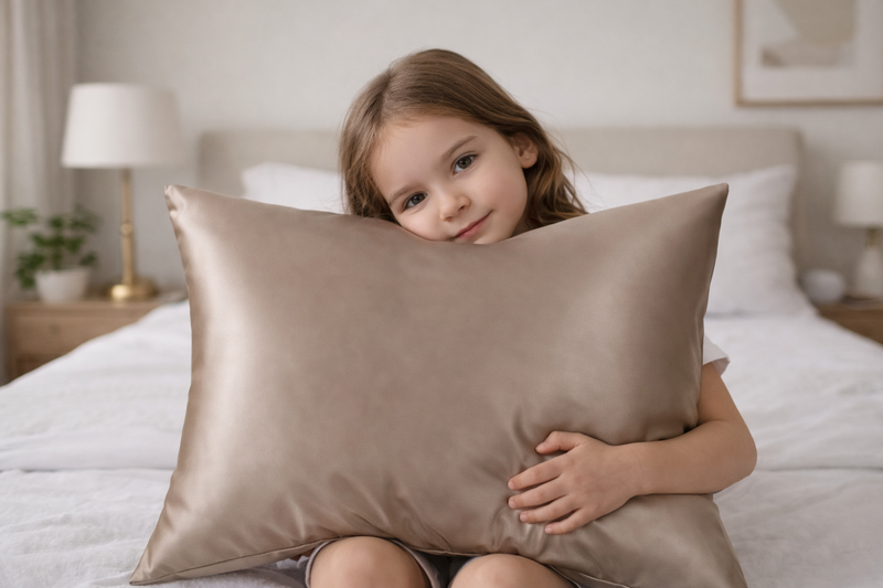 ANYHOUZ Pillowcase 50x75cm Coffee Natural Mulberry Silk For Comfortable And Relaxing Home Bed