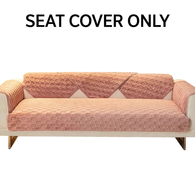 Anyseat Sofa Towel Super Soft Dark Pink Velvet Plush Non-slip Sectional Sofa Covers for Living Room Thick L-shape Couch Covers