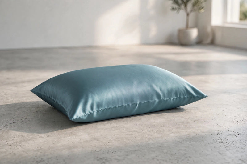 ANYHOUZ  Pillowcase 50x90cm Blue Gray Natural Mulberry Silk For Comfortable And Relaxing Home Bed