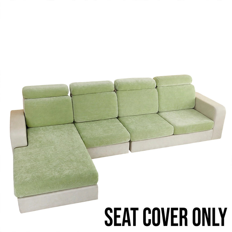 Anyseat L‑Shape Sofa Cover Mint Green Chenille Polyester Thick Stretchable Cushion Protector for Living Room