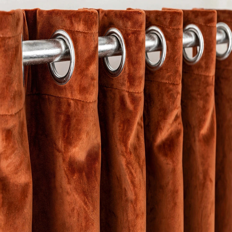 Anydrape Orange Velvet Blackout Curtains – High‑Quality Modern Luxury Drapes for Living Room, Bedroom & Dining Windows