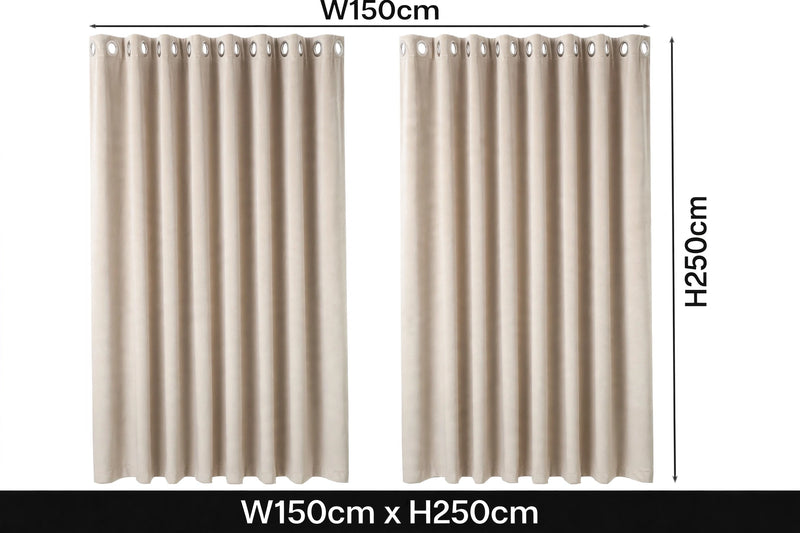 Anydrape Beige Velvet Blackout Curtains – High‑Quality Modern Luxury Drapes for Living Room, Bedroom & Dining Windows