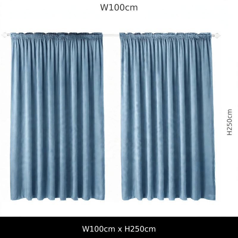 Anydrape Light Blue Velvet Blackout Curtains – High‑Quality Modern Luxury Drapes for Living Room, Bedroom & Dining Windows