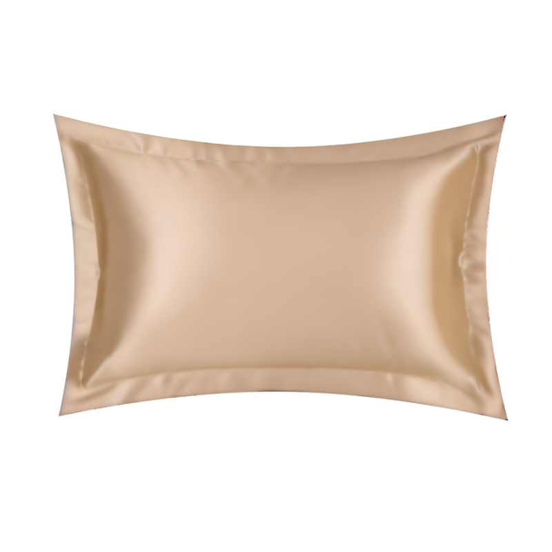 ANYHOUZ Pillowcase Champagne Gold Luxury Soft Natural Mulberry Silky Two Sided Satin Cover