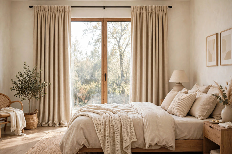 Anydrape 200cm Light Pawn High Quality Modern Velvet Blackout Curtains for Living Room Bedroom Dining Luxury Window Drape