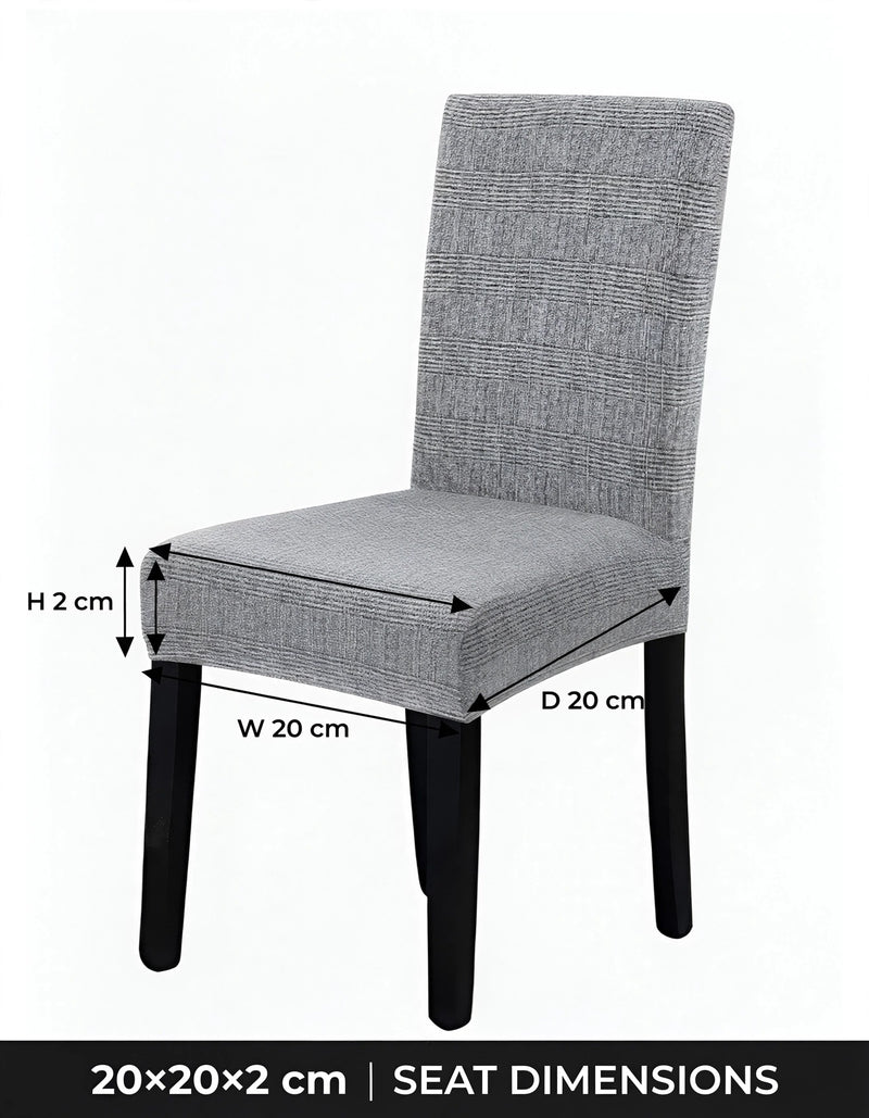 Anyseat Grey Black Writing Design Chair Cover – Elastic Slipcover with Anti‑Dirt Protection for Dining Room, Kitchen, Wedding, Hotel, Banquet & Restaurant