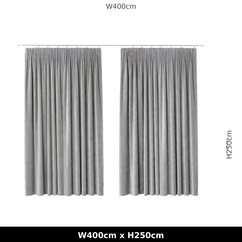 Anydrape Light Gray Velvet Blackout Curtains – High‑Quality Modern Luxury Drapes for Living Room, Bedroom & Dining Windows
