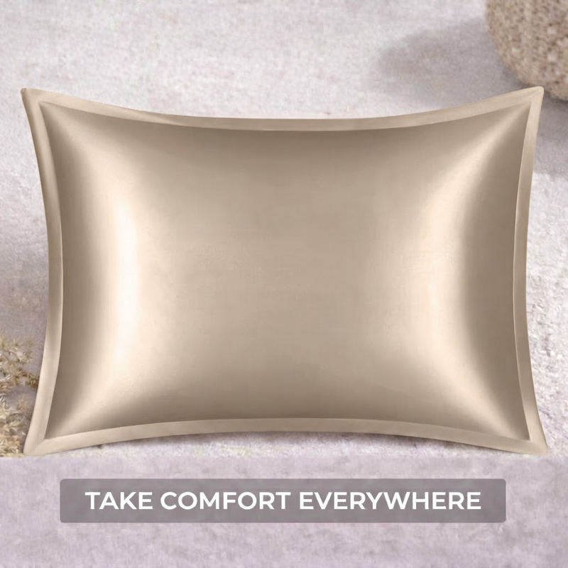ANYHOUZ Pillowcase 51x66cm Gold Pure Real Silk For Comfortable And Relaxing Home Bed