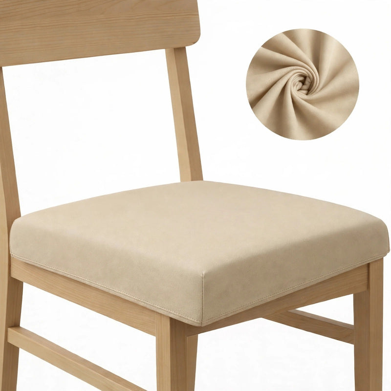 Anyseat Plain Beige Stretch Chair Cover – Washable, Removable Dining & Kitchen Seat Protector