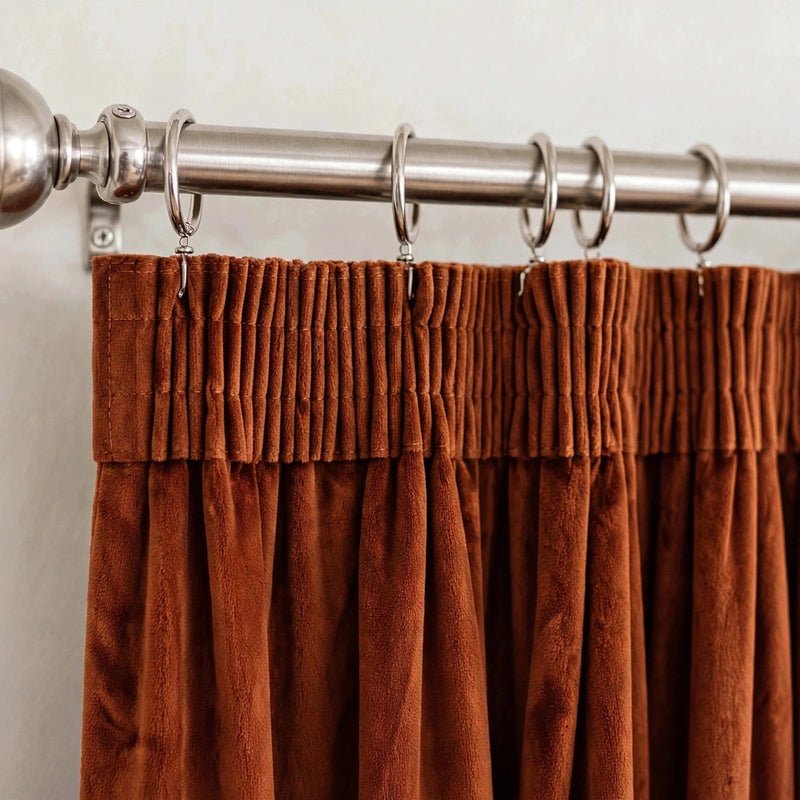 Anydrape Orange Velvet Blackout Curtains – High‑Quality Modern Luxury Drapes for Living Room, Bedroom & Dining Windows