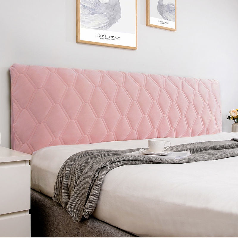 Anycozy Headboard Cover Pink Zigzag Pattern Super Soft Smooth Quilted Velvet Bed Back Dust Protector Cover 150x70cm