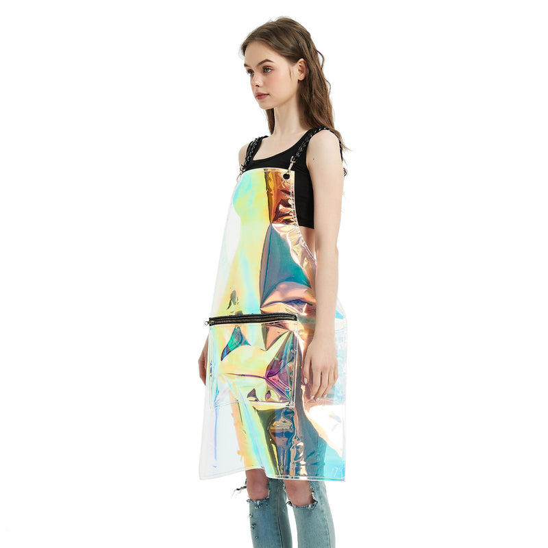 Anypron Waterproof Fashion Salon Apron Rainbow for Hair Stylist