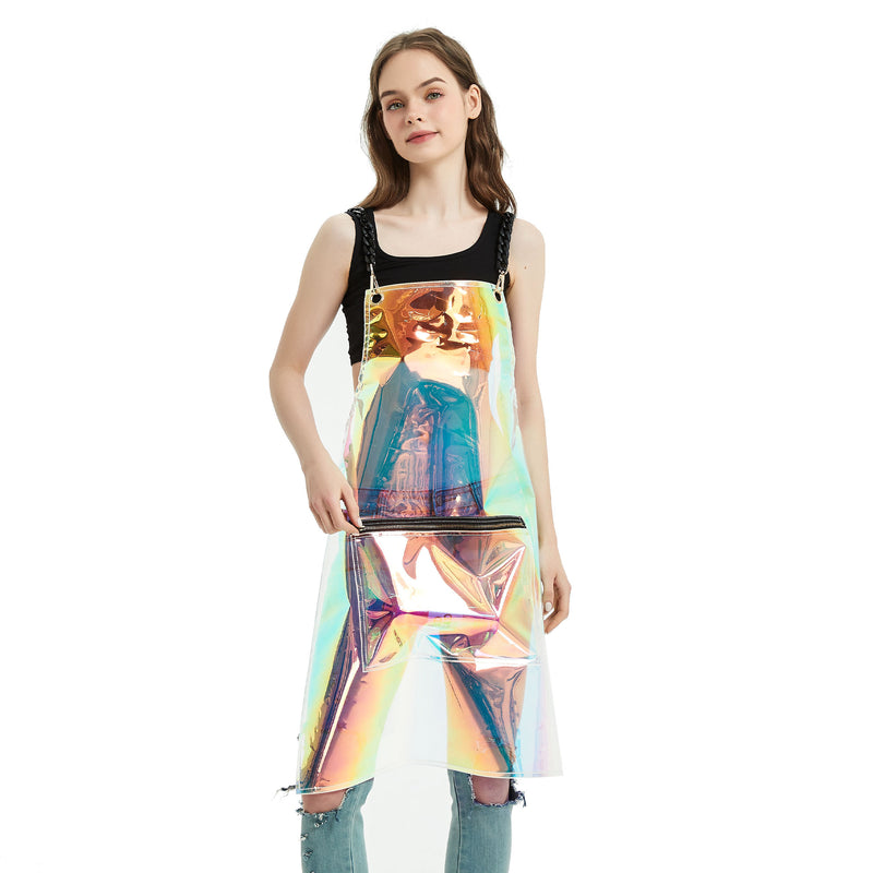 Anypron Waterproof Fashion Salon Apron Rainbow for Hair Stylist