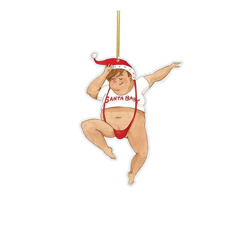 ANYDECO Christmas Funny Hanging Male Female Dance Pendan Ornaments 