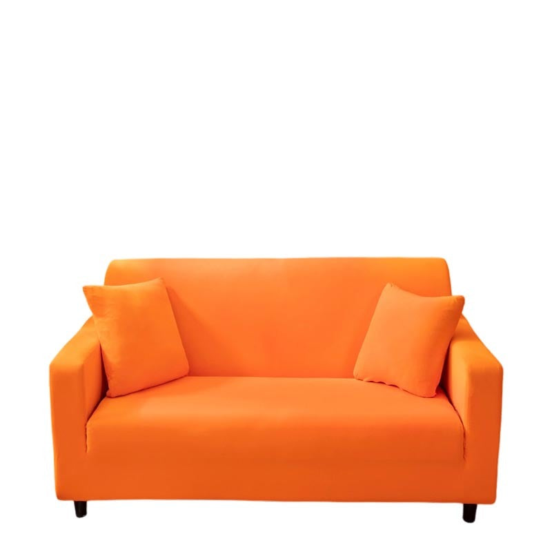 Anyseat 3 Seater Sofa Cover Plain Orange Style and Protection For Living Room Sofa Chair Elastic Stretchable Slipcover