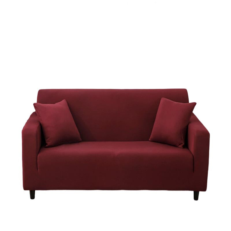 Anyseat 3 Seater Sofa Cover Plain Wine Red Style and Protection For Living Room Sofa Chair Elastic Stretchable Slipcover