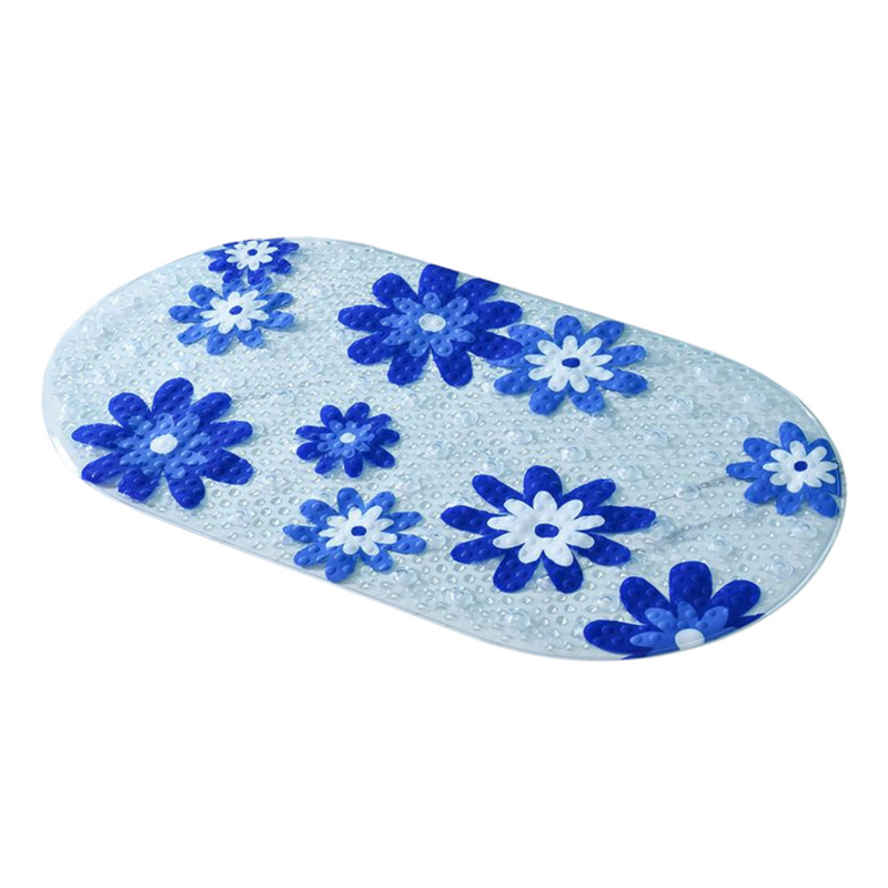 Anymat Blue Blossom Bathroom Mat – Printed Non‑Slip Shower Pad