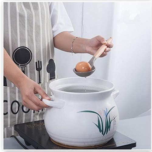 Anygleam Kitchen Utensils 5 Set Khaki Natural Beech Wooden Handle Cookware Tool with Storage Heat Resistant Non Stick Accessories
