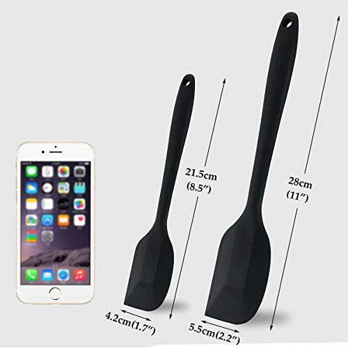 Anygleam Silicone Black Seamless Mixing Spatula 4 Set Kitchen Accessories Baking Utensil Kit Bread Cake Mixing Tools Cooking Scraper Heat Resistant