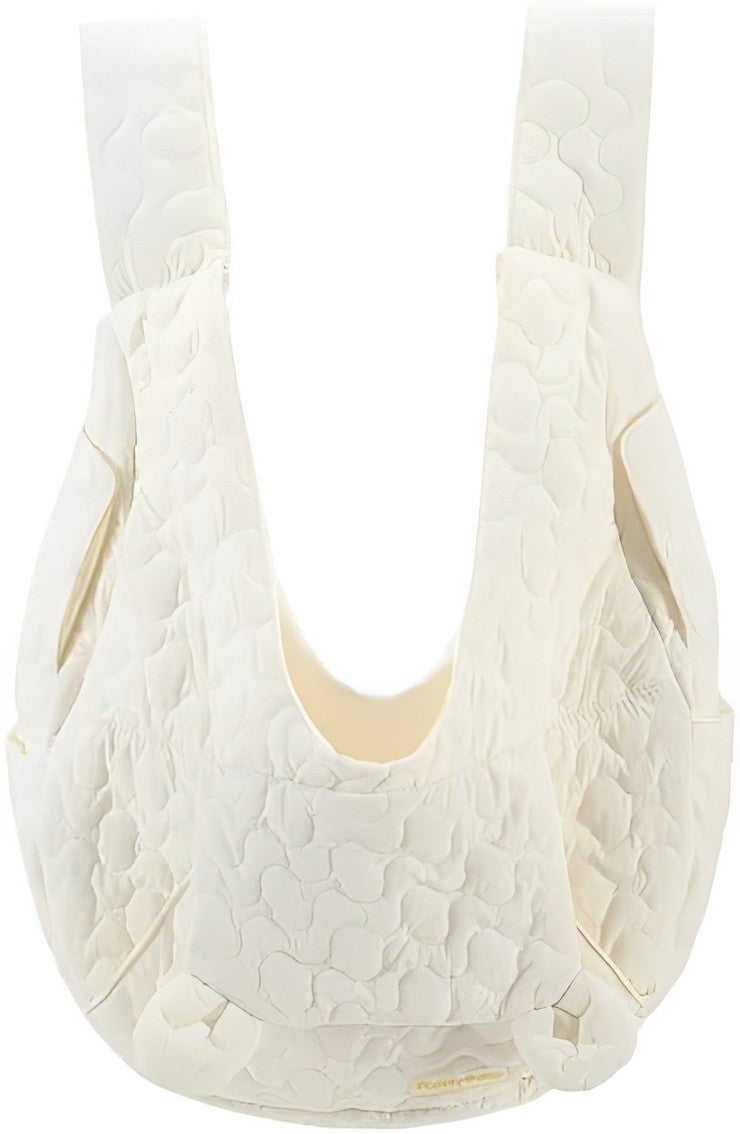 ANYWAGS Pet Carrier White Embroidered Fabric Large Space Pet Backpack for Small Dogs or Cat Accessories