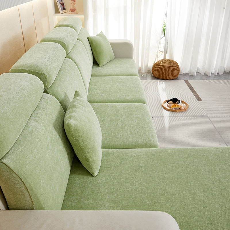 Anyseat Sofa Cover Mint Green L-Shape Polyester Chenille Thick Stretchable Cushion For Living Room Head Cushion Medium