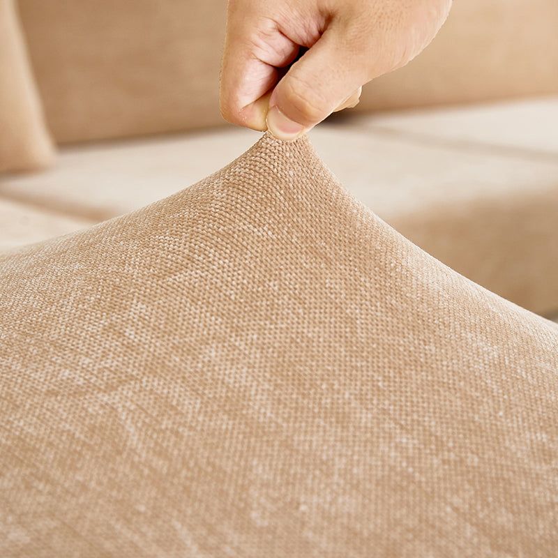 Anyseat Sofa Cover Coffee L-Shape Polyester Chenille Thick Stretchable Cushion For Living Room Plus Size Extra Large