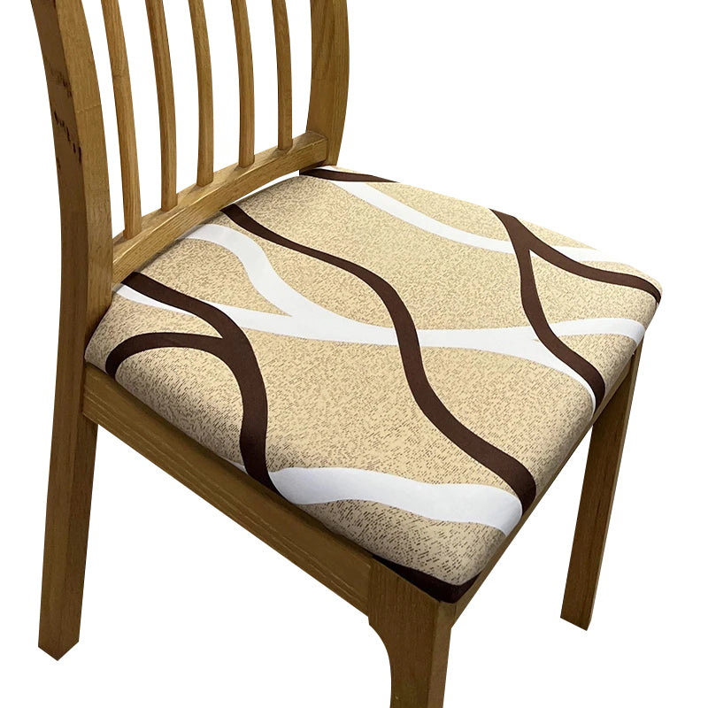 Anyseat Chair Cover Light Beige Brown White Wave Pattern Stretch Seat Cover Washable