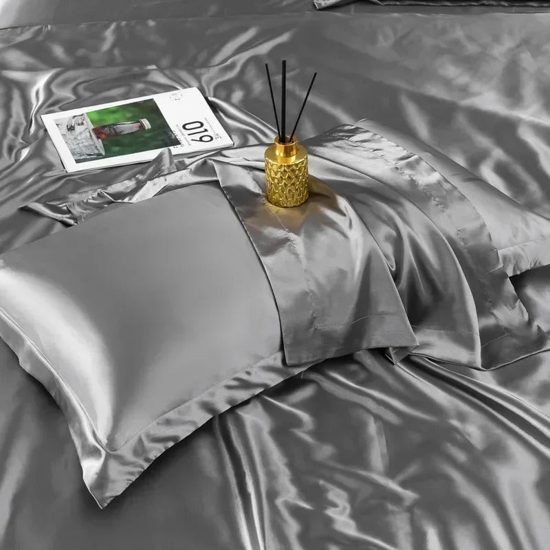 ANYHOUZ Pillowcase Starry Silver Luxury Soft Natural Mulberry Silky Two Sided Satin Cover