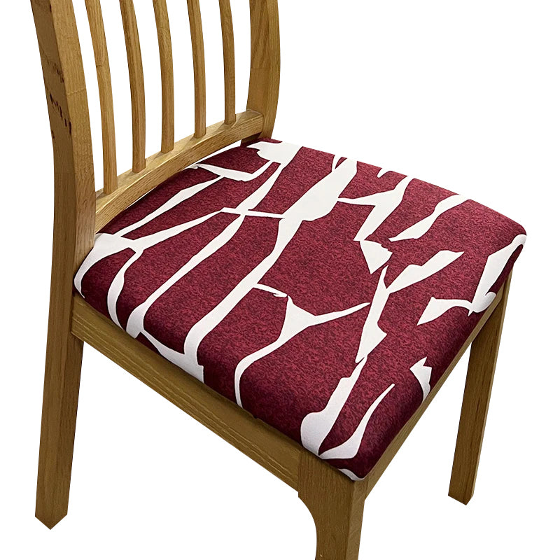 Anyseat Chair Cover Wine Red White Cracks Print Stretch Seat Cover for Home Dinning Kitchen Washable Removable