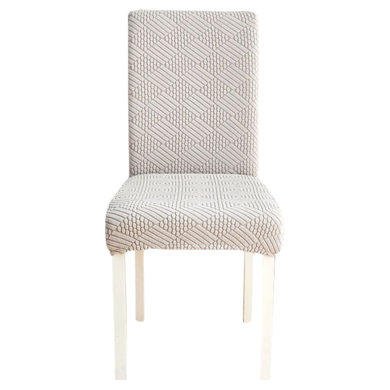 Anyseat Chair Cover Light Grey Checkered Line Design with Anti-Dirt and Elastic Material for Dining Room Kitchen Wedding Hotel Banquet Restaurant