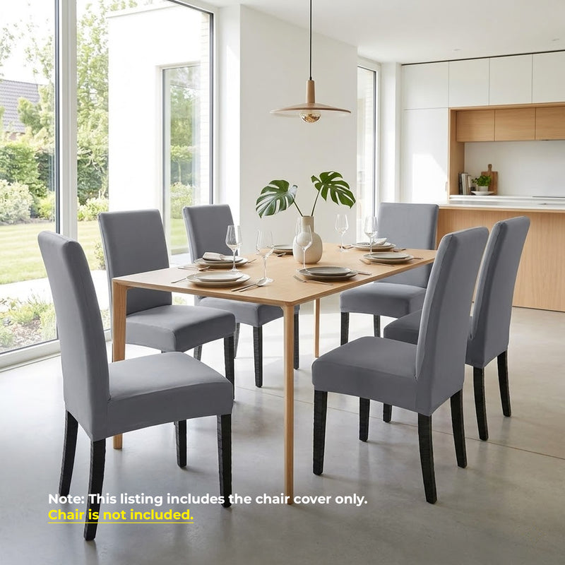 Anyseat Ash Grey Chair Cover – Waterproof Elastic Slipcover with Anti‑Dirt Protection for Dining Room, Kitchen, Wedding, Hotel, Banquet & Restaurant