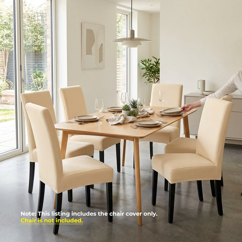 Anyseat Beige Chair Cover – Waterproof Elastic Slipcover with Anti‑Dirt Protection for Dining Room, Kitchen, Wedding, Hotel, Banquet & Restaurant
