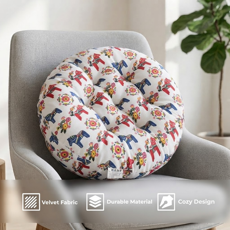 Anypillow White Mixed Print Chair Pad – Soft Seat Cushion
