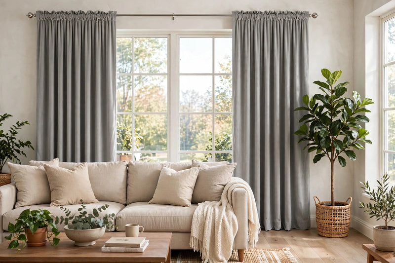 Anydrape Gray Velvet Blackout Curtains – High‑Quality Modern Luxury Drapes for Living Room, Bedroom & Dining Windows