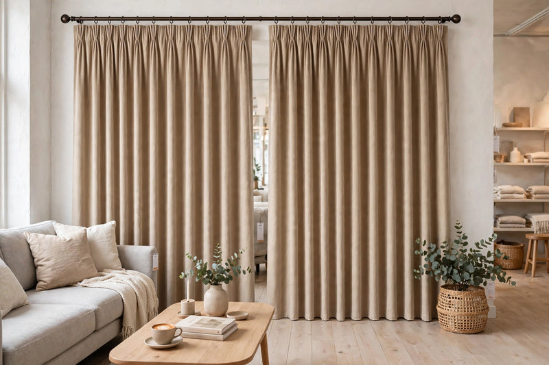 Anydrape Khaki Velvet Blackout Curtains – High‑Quality Modern Luxury Drapes for Living Room, Bedroom & Dining Windows