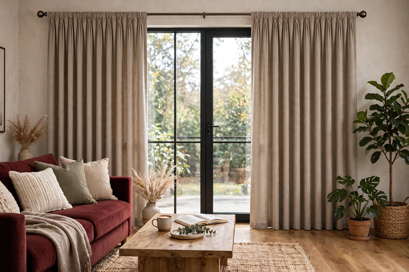 Anydrape Khaki Velvet Blackout Curtains – High‑Quality Modern Luxury Drapes for Living Room, Bedroom & Dining Windows