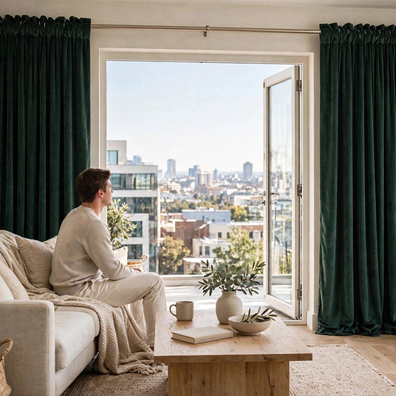 Anydrape Green Velvet Blackout Curtains – High‑Quality Modern Luxury Drapes for Living Room, Bedroom & Dining Windows