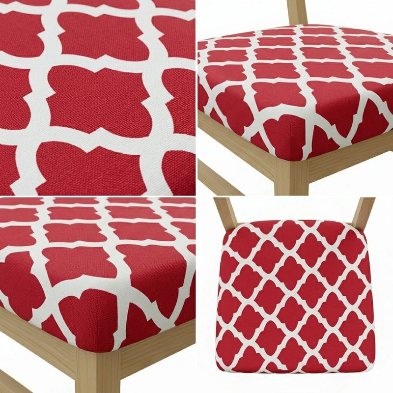 Anyseat Red White Print Chair Cover – Stretch Washable Removable Seat Cover for Dining & Kitchen