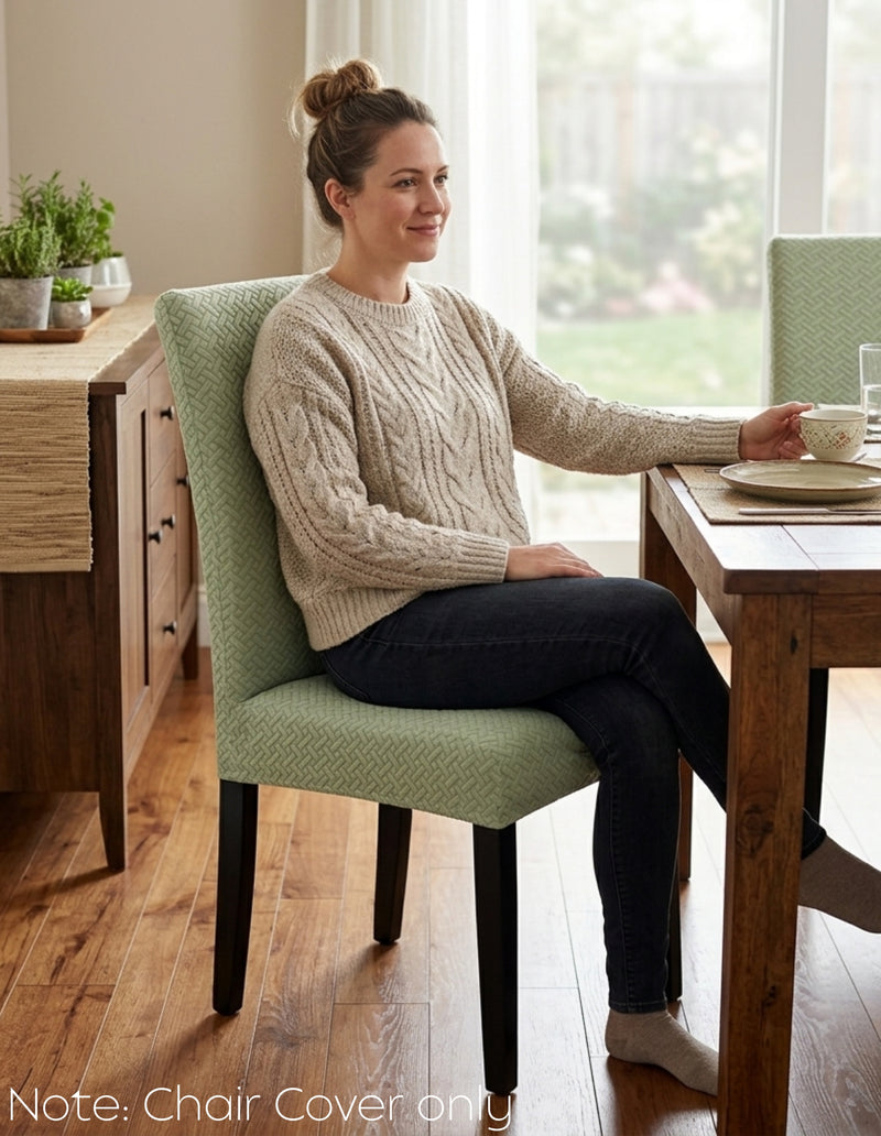 Anyseat Green Knitted Chair Cover – Elastic Anti‑Dirt Design for Dining, Kitchen, Wedding, Hotel & Banquet Use