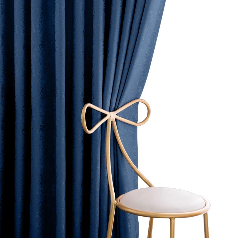 Anydrape Plain Blue Luxury Curtains – Modern Textured Drapes for Living Room, Bedroom & Dining Decor