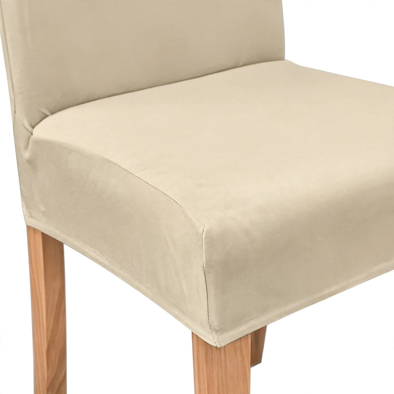 Anyseat Light Beige Velvet Dining Chair Cover – Plush Stretchable Slipcover for Kitchen & Dining Room Chairs