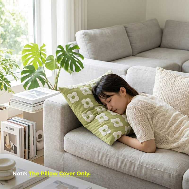 Anypillow Daisy Plush Decorative Cushion Cover – Soft Throw Pillowcase for Sofa & Bed